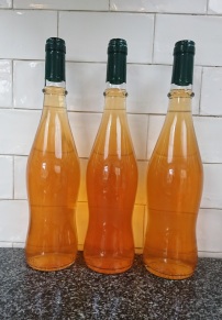Quince and rose petal wine bottled